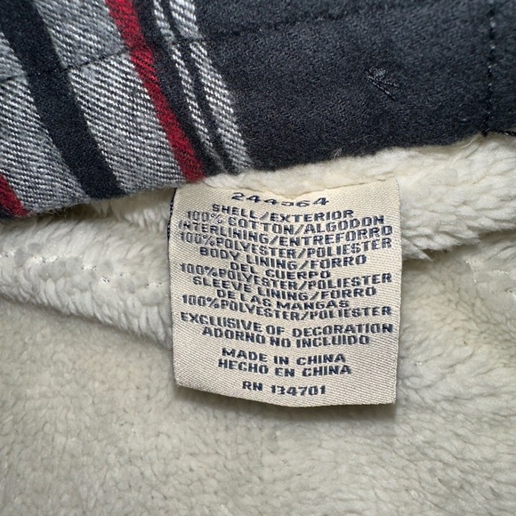 Boston Traders Men’s Sherpa Lined Shacket Jacket Black White Red Plaid Size M - Picture 6 of 11